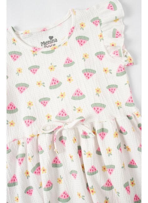 vestido infantil feminino malha ana ruga charme menina doce 4