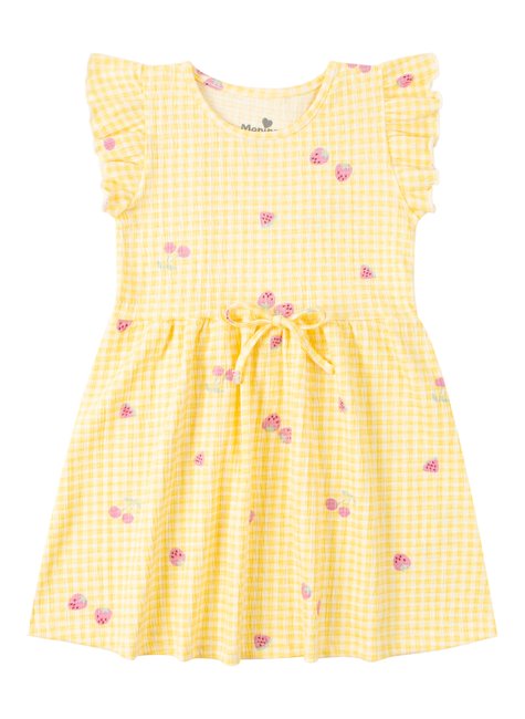 vestido infantil feminino malha ana ruga charme menina doce