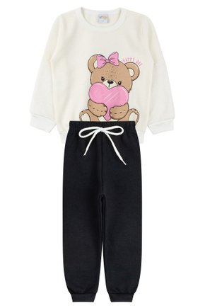 Conjunto Infantil Feminino Moletom Peluciado/Pelo Happy Day - Primo's Gueda