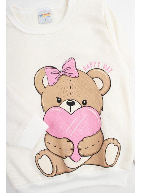 conjunto infantil feminino moletom peluciadopelo happy day primo s gueda 4