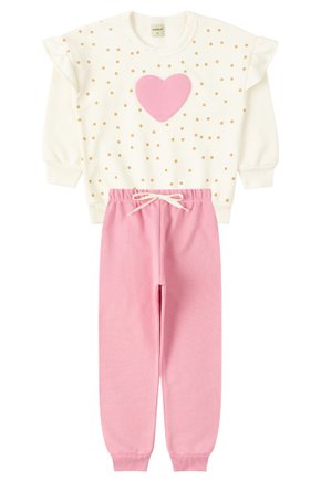 Conjunto Infantil Feminino Moletom Peluciado Coração - Menina Doce