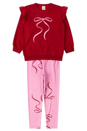 Conjunto Infantil Feminino Moletom Peluciado/Suplex Sublimado Laço - Moda Love