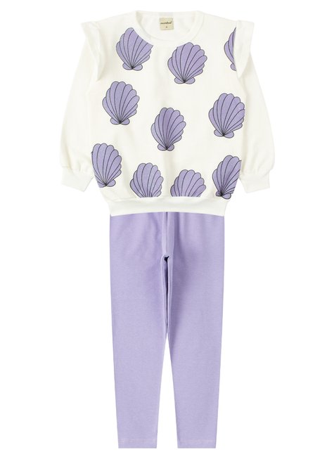 conjunto infantil feminino moletom peluciadocotton conchas moda love