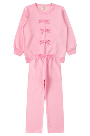 Conjunto Infantil Feminino Moletom Peluciado Lacinhos - Moda Love