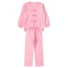 conjunto infantil feminino moletom peluciado lacinhos moda love
