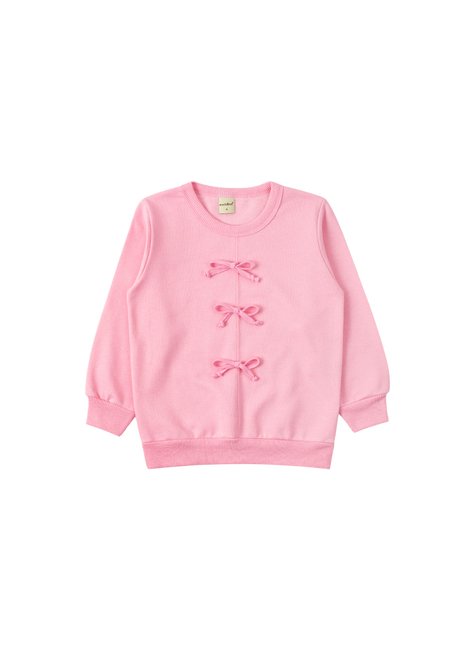 conjunto infantil feminino moletom peluciado lacinhos moda love 2