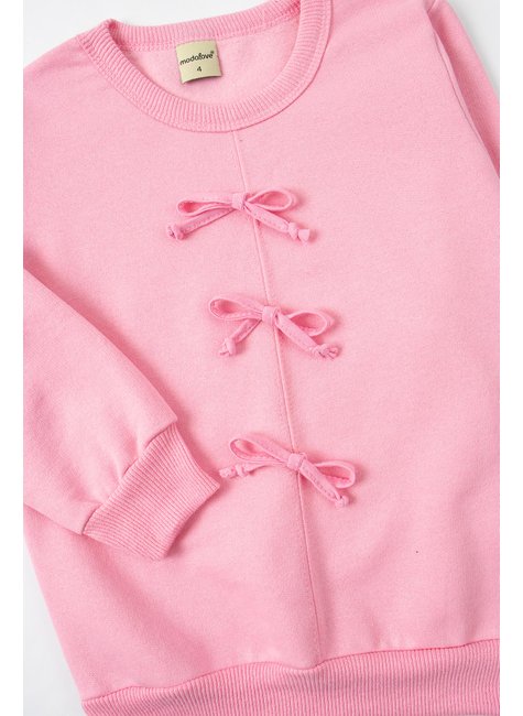 conjunto infantil feminino moletom peluciado lacinhos moda love 4