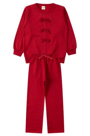 Conjunto Infantil Feminino Moletom Peluciado Lacinhos - Moda Love