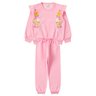 conjunto infantil feminino moletom peluciado florzinhas menina doce