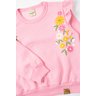 conjunto infantil feminino moletom peluciado florzinhas menina doce 4