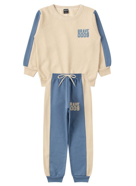 conjunto infantil masculino moletom peluciado brave mino s