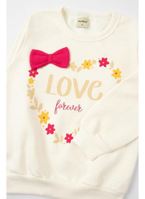 conjunto infantil feminino moletom peluciado love forever moda love 4