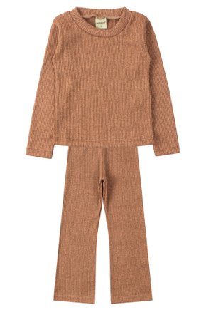 Conjunto Infantil Feminino Ribana Canelada/Peluciada Cores - Moda Love