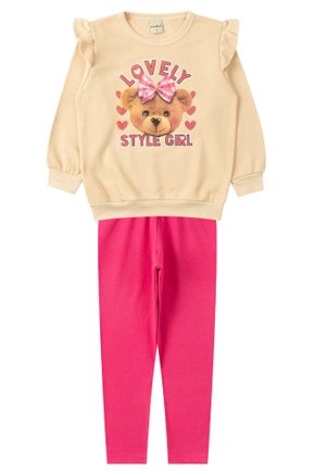 Conjunto Infantil Feminino Moletom Peluciado/Cotton Style Girl - Moda Love