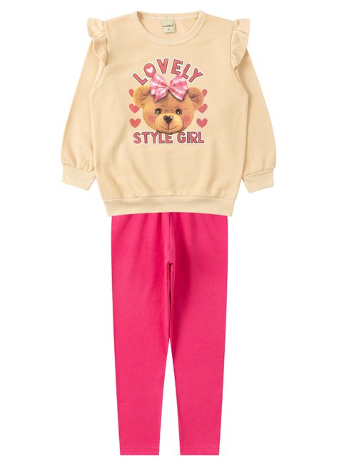 conjunto infantil feminino moletom peluciadocotton style girl moda love