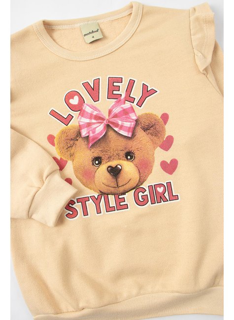 conjunto infantil feminino moletom peluciadocotton style girl moda love 4