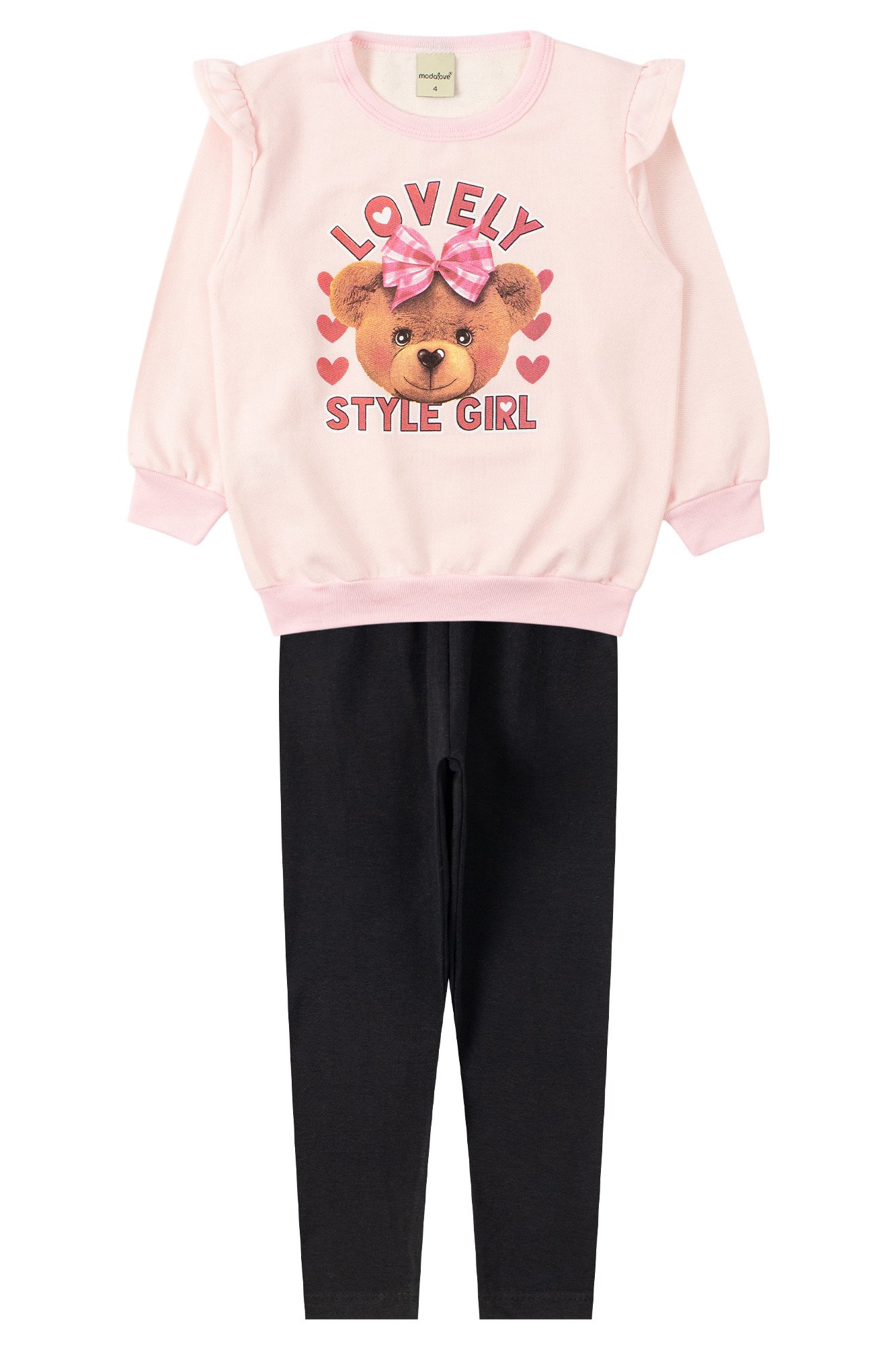 Conjunto Infantil Malha Térmica Cores - Moda Love / marrom escuro