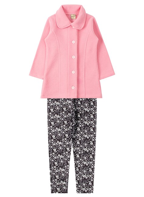 conjunto infantil feminino boucle peluciadosuplex sublimado charme moda love