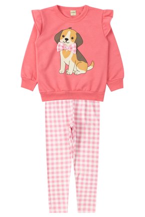 Conjunto Infantil Feminino Moletom Peluciado/Suplex Sublimado Cute Dog - Moda Love