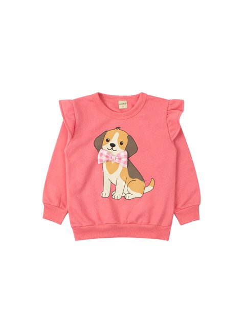 conjunto infantil feminino moletom peluciadosuplex sublimado cute dog moda love 7