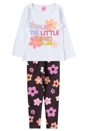 Conjunto Infantil Feminino Meia Malha/Suplex Sublimado Peluciado Enjoy - Menina Doce