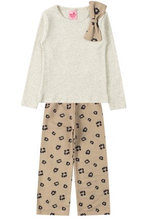 Conjunto Infantil Feminino Ribana Canelada/Moletinho Sublimado Pretty - Menina Doce