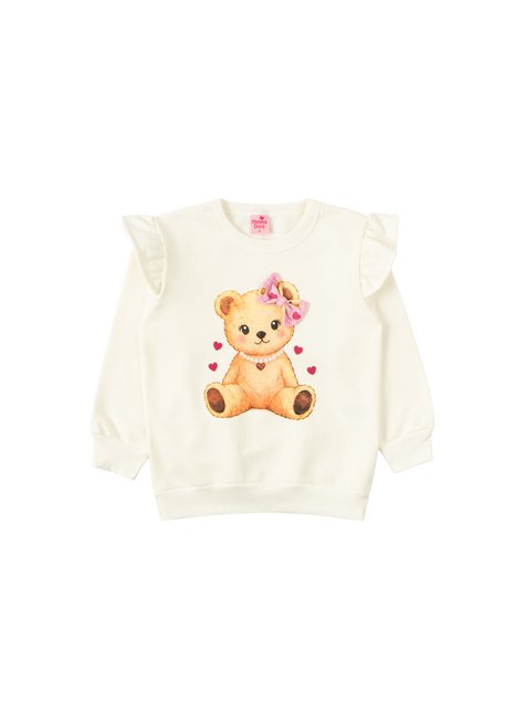 conjunto infantil feminino moletom peluciadosuplex sublimado ursinha menina doce 2