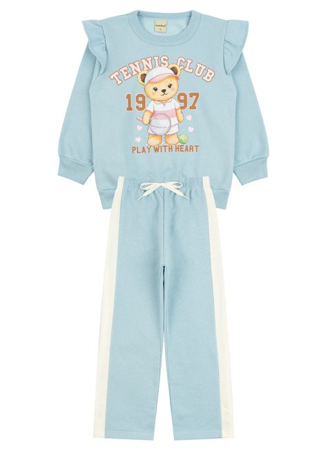 conjunto infantil feminino moletom peluciado tennis club moda love