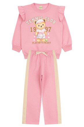 Conjunto Infantil Feminino Moletom Peluciado Tennis Club - Moda Love