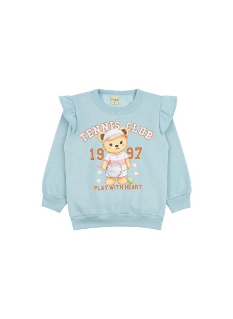 conjunto infantil feminino moletom peluciado tennis club moda love 10