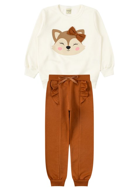 conjunto infantil feminino moletom peluciado charming menina doce