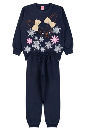 Conjunto Infantil Feminino Moletom Peluciado Winter - Menina Doce