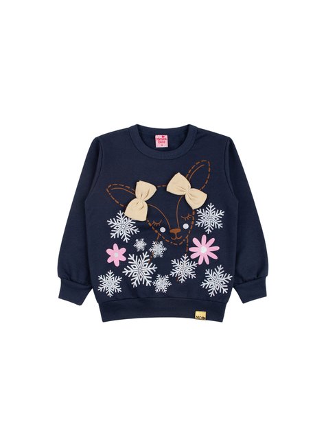 conjunto infantil feminino moletom peluciado winter menina doce 2