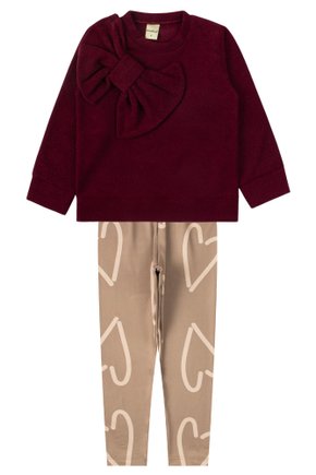 Conjunto Infantil Feminino Bouclê Peluciado/Suplex Sublimado Laço - Moda Love