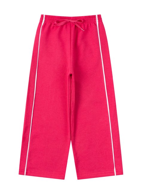 calca wide leg infantil feminino moletom peluciado charmosa menina doce
