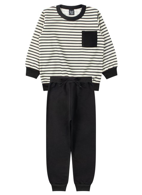 conjunto infantil masculino moletom sublimado peluciadomoletom peluciado listras good boy 6