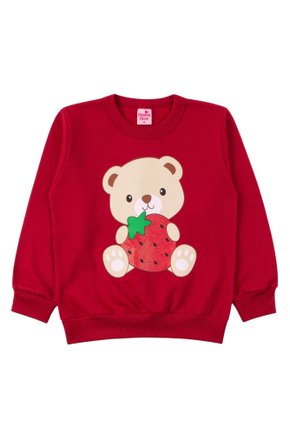 Blusão Infantil Feminino Moletom Peluciado Bear - Menina Doce