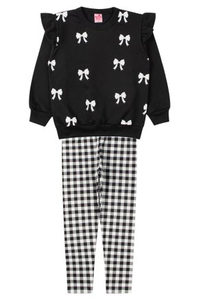 Conjunto Infantil Feminino Moletom Peluciado/Suplex Sublimado Charmosa - Menina Doce