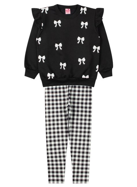 conjunto infantil feminino moletom peluciado cherry moda love 11