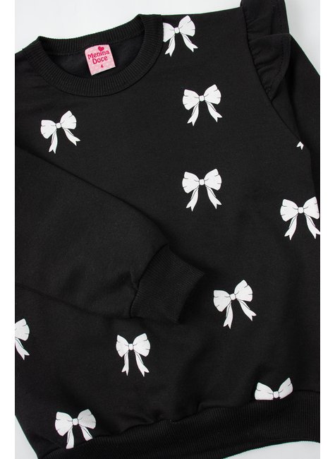 conjunto infantil feminino moletom peluciado cherry moda love 14