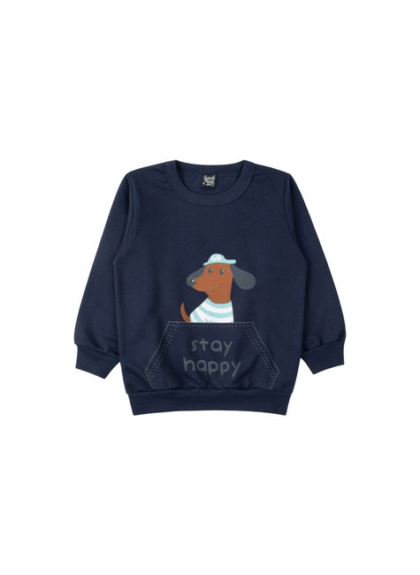 conjunto infantil masculino moletom peluciado stay happy good boy 7