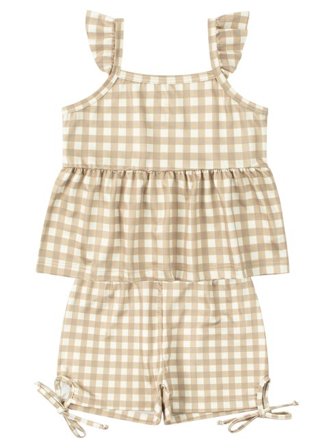 conjunto infantil feminino suplex sublimado xadrez moda love