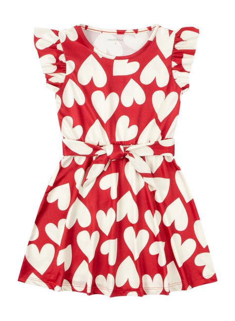 vestido infantil feminino suplex sublimado coracoes moda love