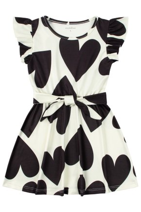 Vestido Infantil Feminino Suplex Sublimado Corações - Moda Love