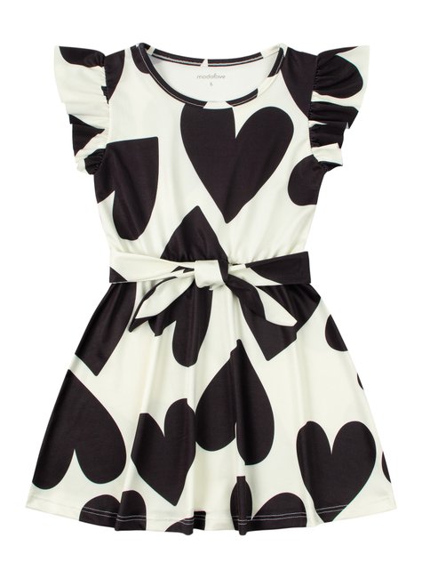 vestido infantil feminino suplex sublimado coracoes moda love 3
