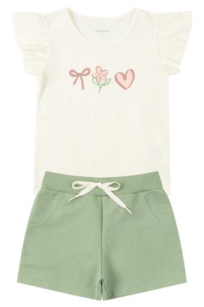 Conjunto Infantil Feminino Meia Malha/Moletinho Delicada - Moda Love