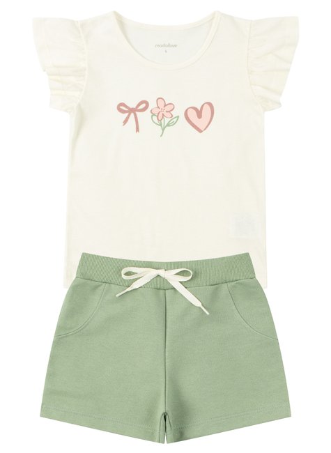 conjunto infantil feminino meia malhamoletinho delicada moda love