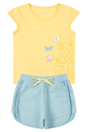 Conjunto Infantil Feminino Meia Malha/Moletinho Butterflies - Moda Love