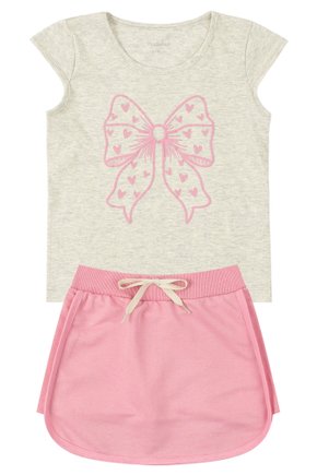 Conjunto Infantil Feminino Meia Malha/Moletinho Laço - Moda Love