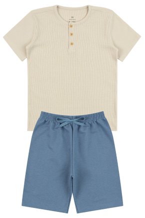 Conjunto Infantil Masculino Malha Waffle/Moletinho Cores - Moda Love